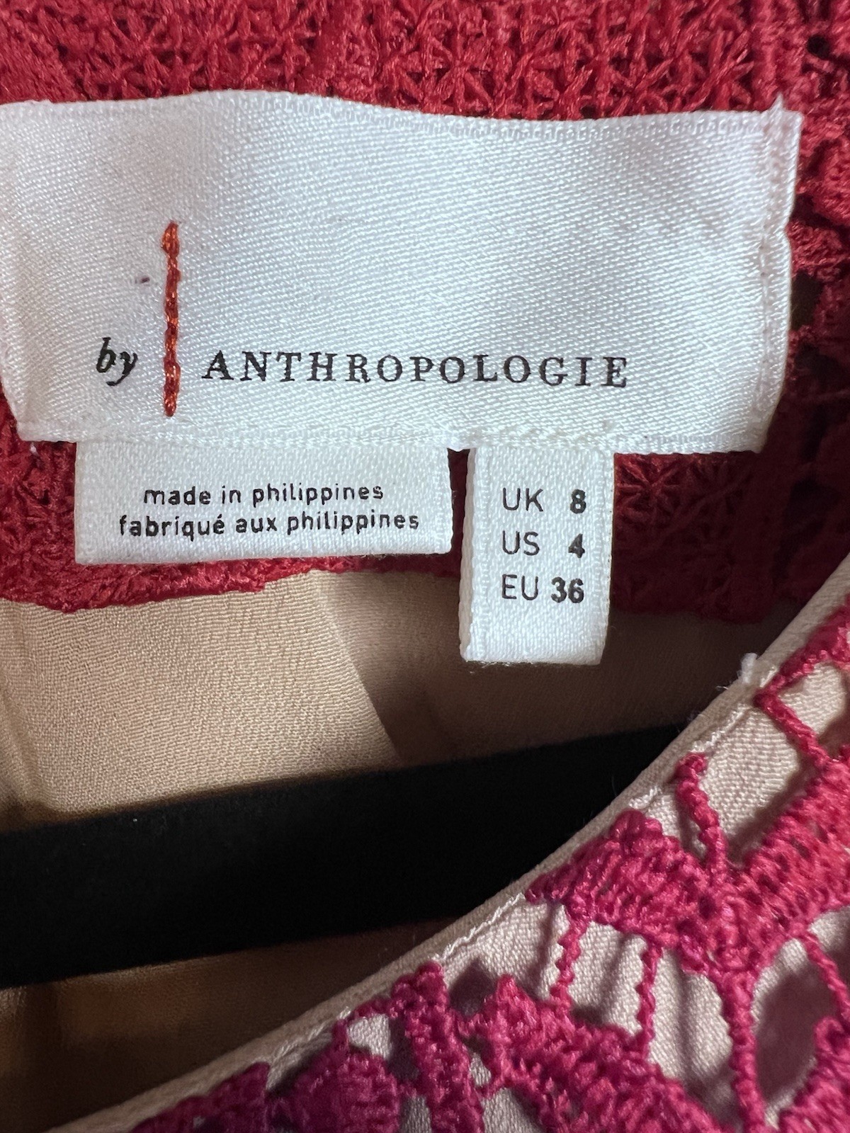 Anthropologie Red Lace Sleeveless A-Line Dress size 4