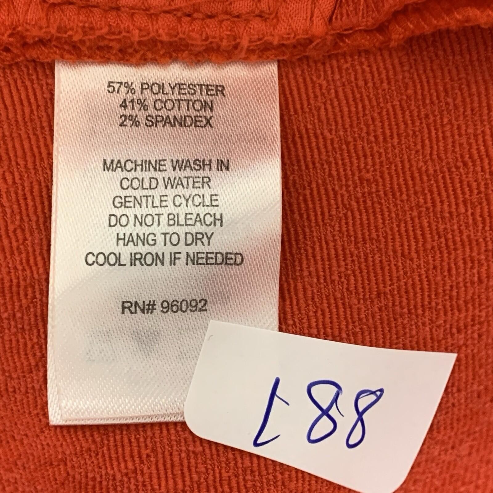 Dalia Collection Ankle Pants Womens 8 Orange Textured Diamond Jacquard Slim Fit