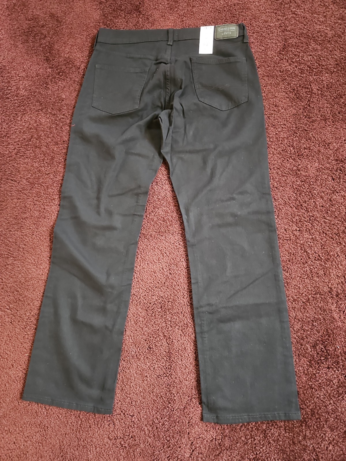 Levi Denizen Jeans Mens 34×32 Black Stretch Denim Pants 285 Relaxed