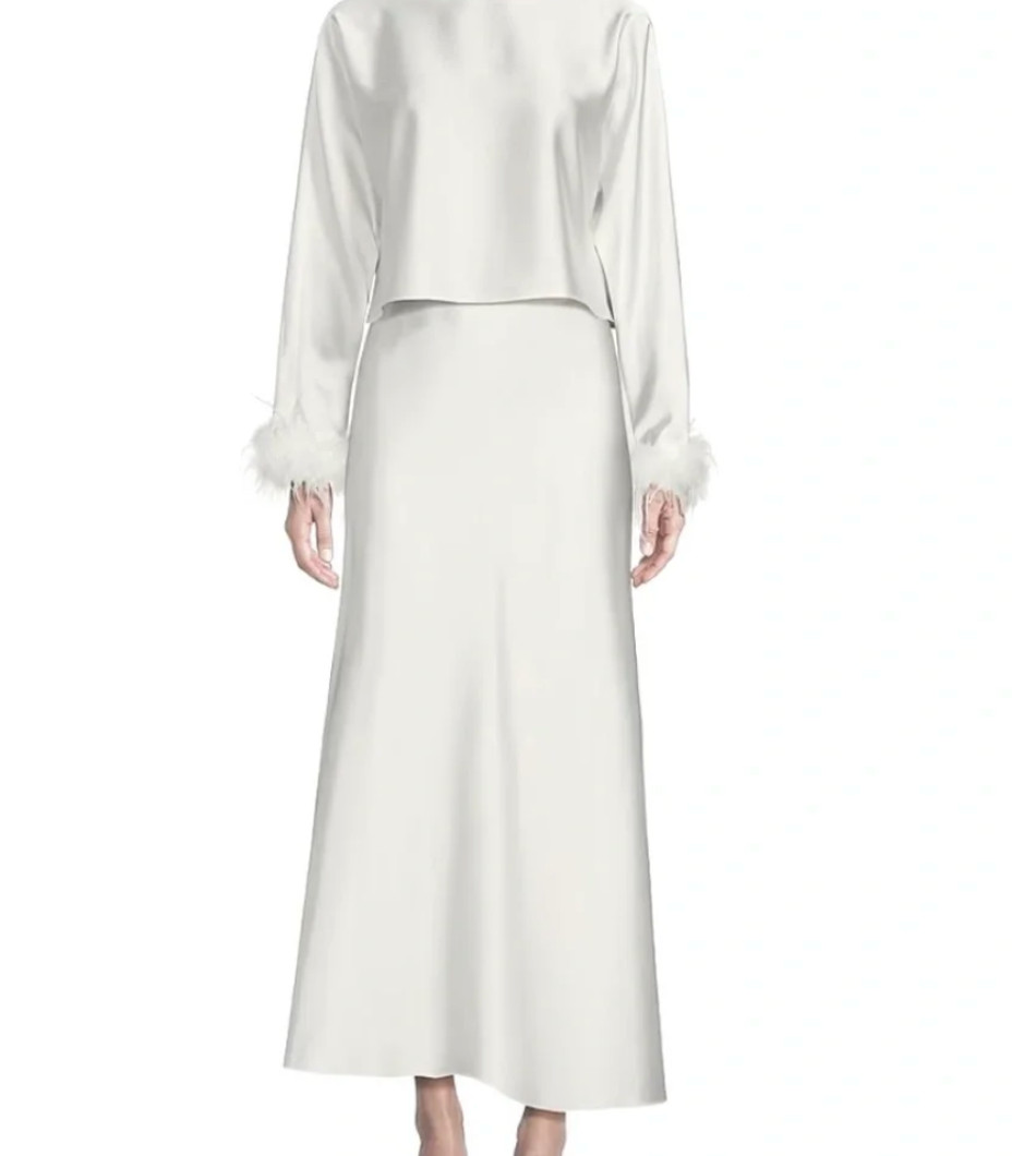 Antonio Melani White 2 Piece Set Women’s Matching Outfit Top & Skirt Size XS