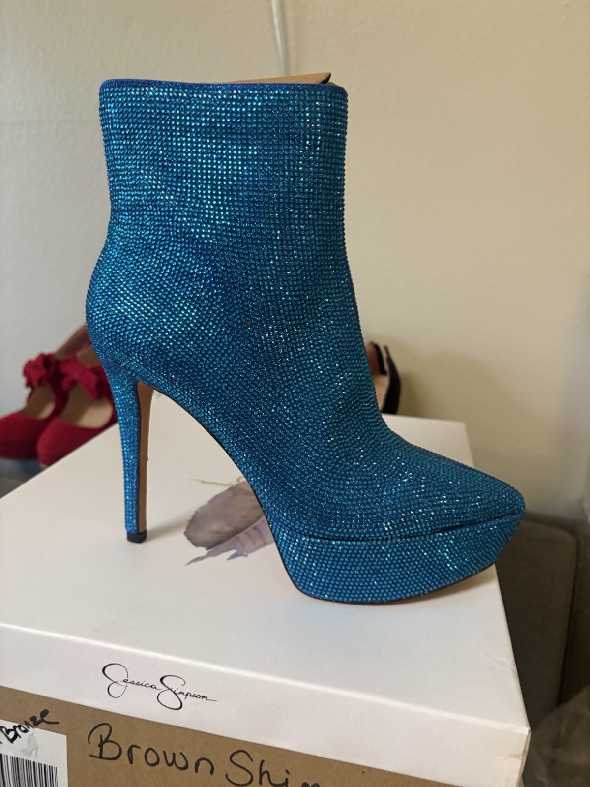 Jessica Simpson Odeda Platform Bootie Size 8.5 Blue