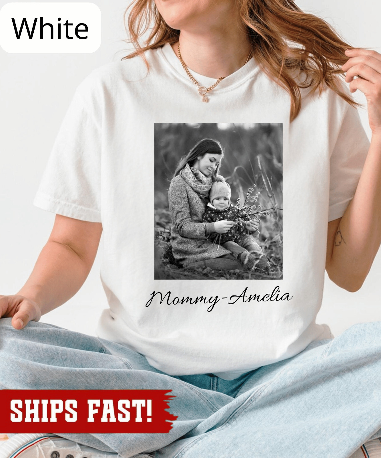 Custom Mom Photo Shirt, Family Photo Tee, Personalized Picture Tee, Custom Text