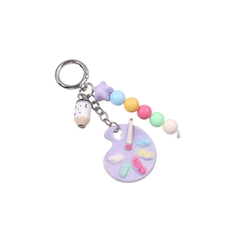 Artist Palette Keychain,Bag Charms,Cartoon Key Chain Accessories Decor for Purse