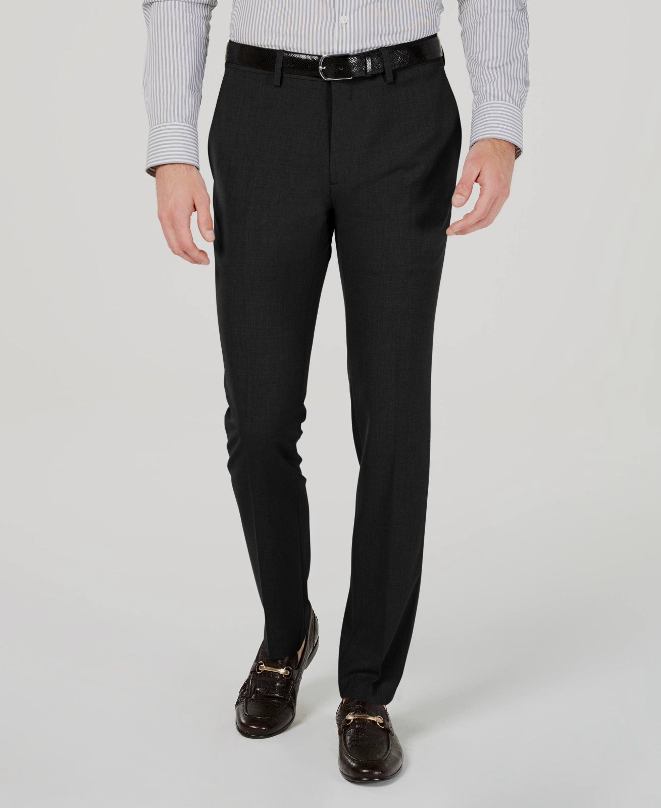 Kenneth Cole Men’s Gray Gabardine Skinny-Fit Stretch Pants Size 30W x 29L