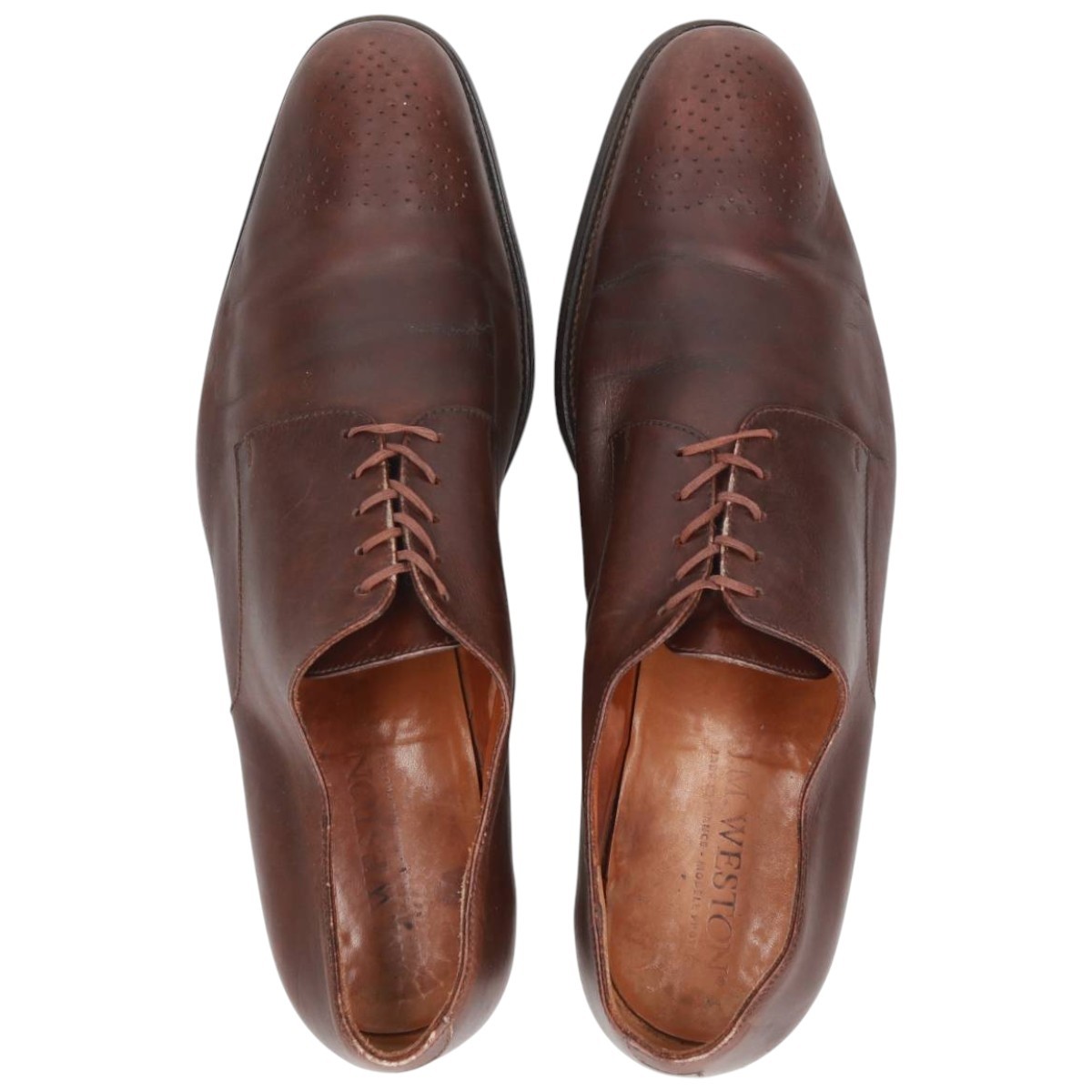 JM Weston Semi-Brogue Plain Toe Shoes, Made in France, Men’s Size 11.4″ (app…