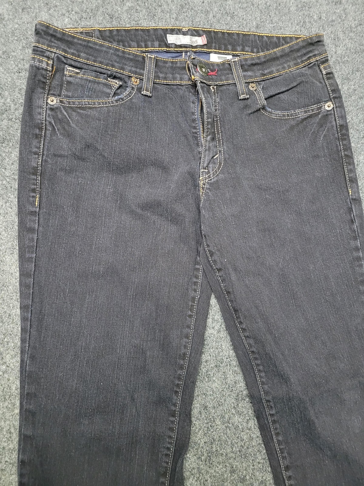 Levi’s 500 Series Skinny Jeans Juniors 11M Black Dark Wash Stretch Denim