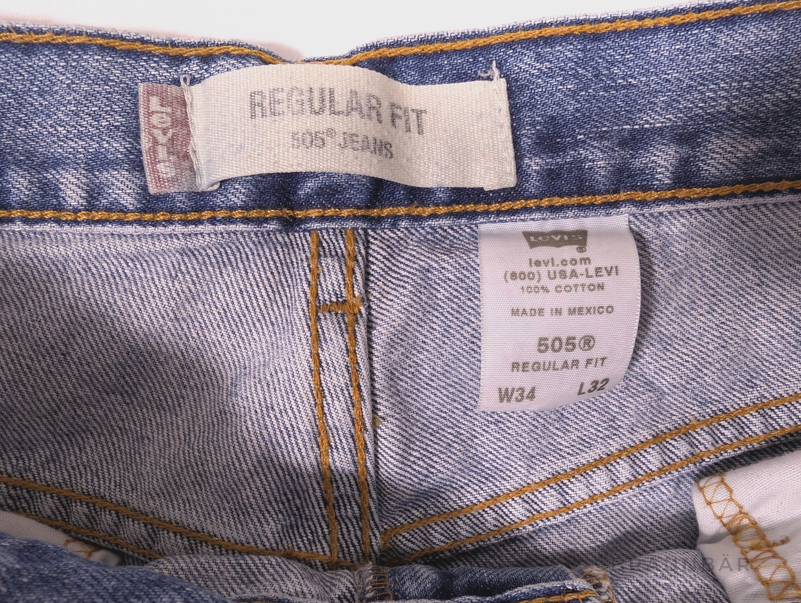 Vintage Levi’s 505 Regular Fit Jeans 32×28 Made In Mexico 2004 Denim 16 Waist