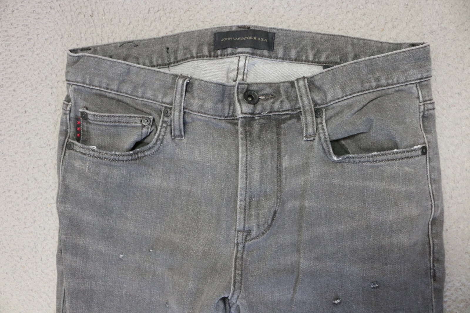 John Varvatos Jeans Women 29 Gray Denim Medium Wash 5-Pockets Skinny Leg Zip Fly