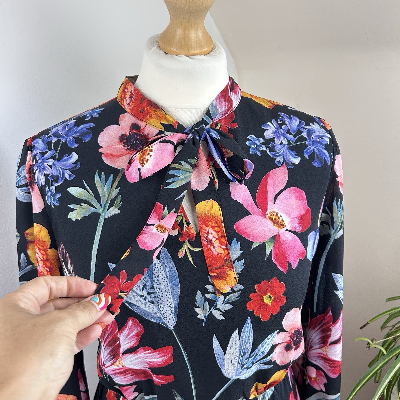 J. Crew Tea Dress Size 10 Multicoloured Floral Midi Length Wedding Races