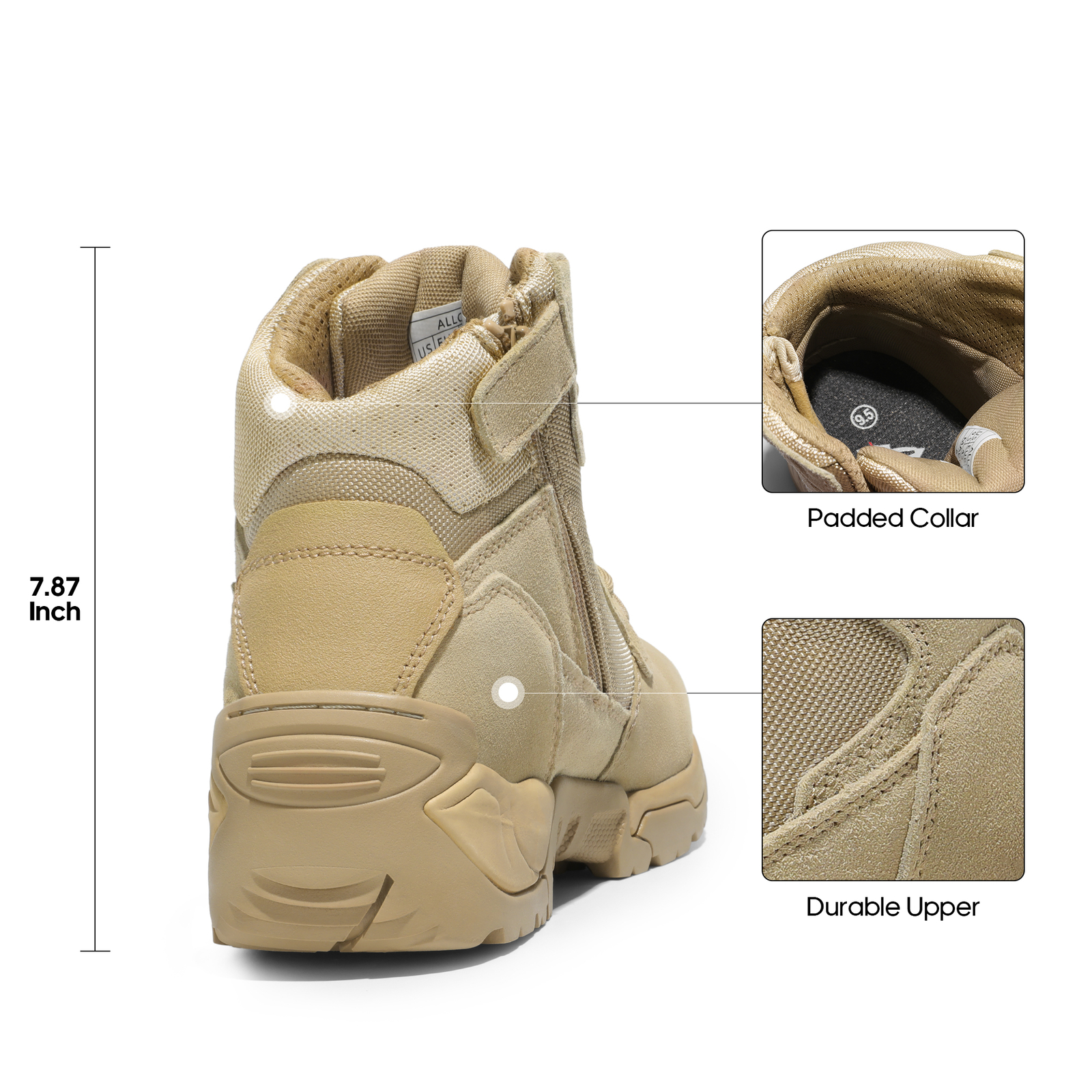 Men’s Military Combat Tactical Work Boots Hiking Motorcycle Boots Size 6.5-15
