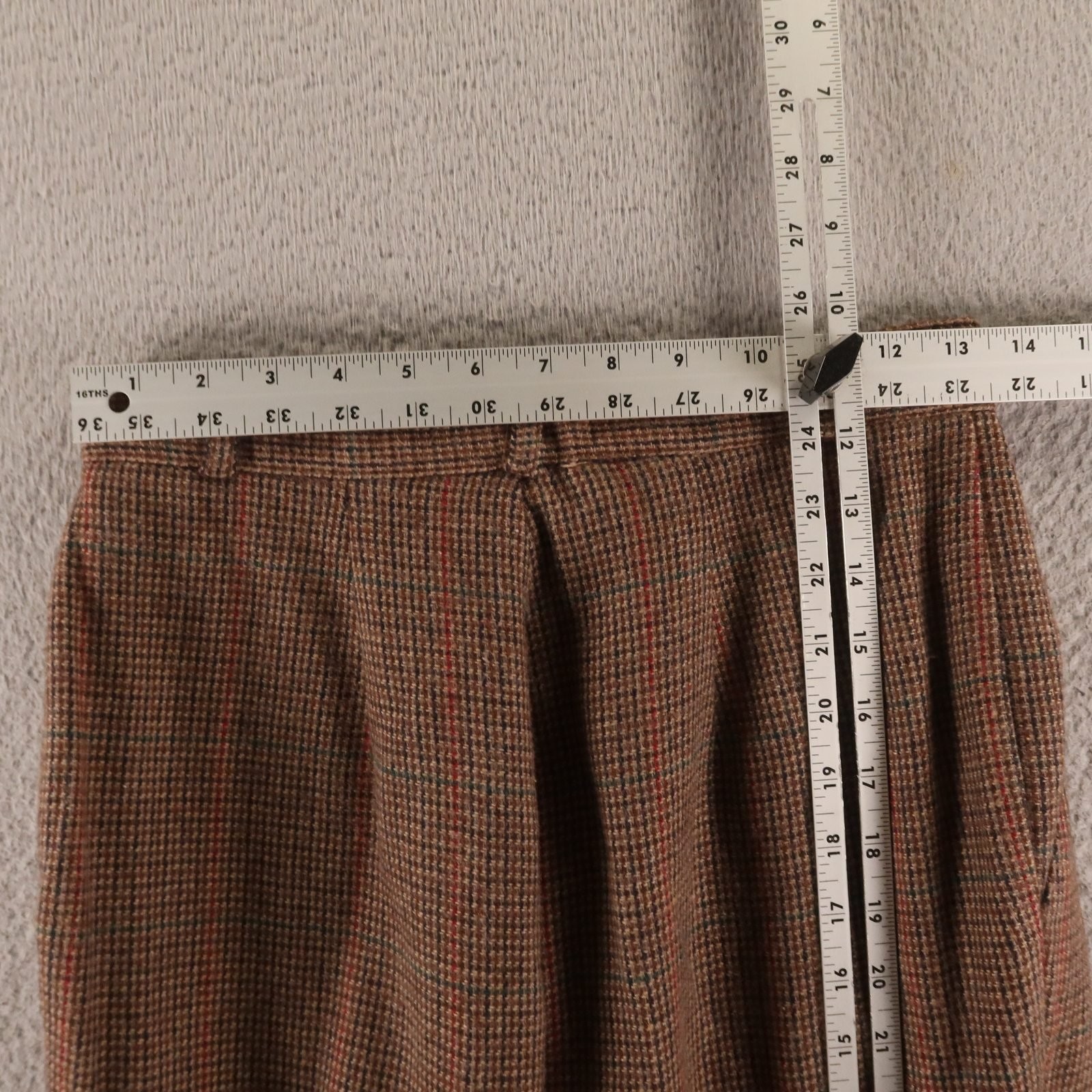 VTG Tweed Suit Womens 12 Brown Houndstooth Check Wool Blend Double Breasted
