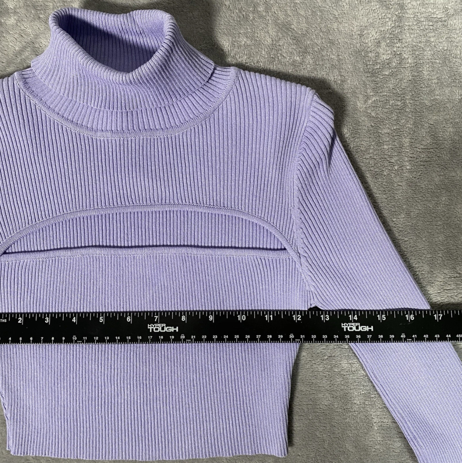 Fashion Nova Just A Little Sweater Womens M Lavender Turtleneck Bell Sleeves NWT