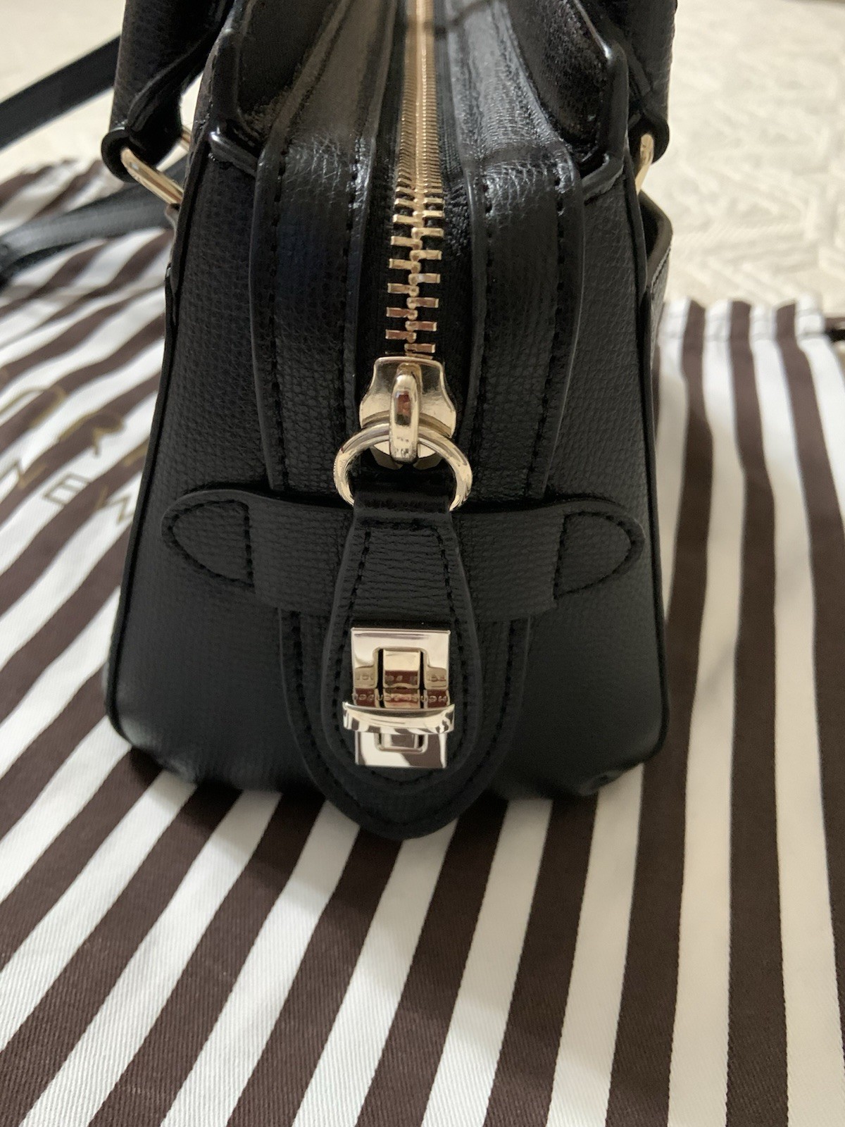 HENRI BENDEL W57th Black Mini Carryall Leather Crossbody Bag