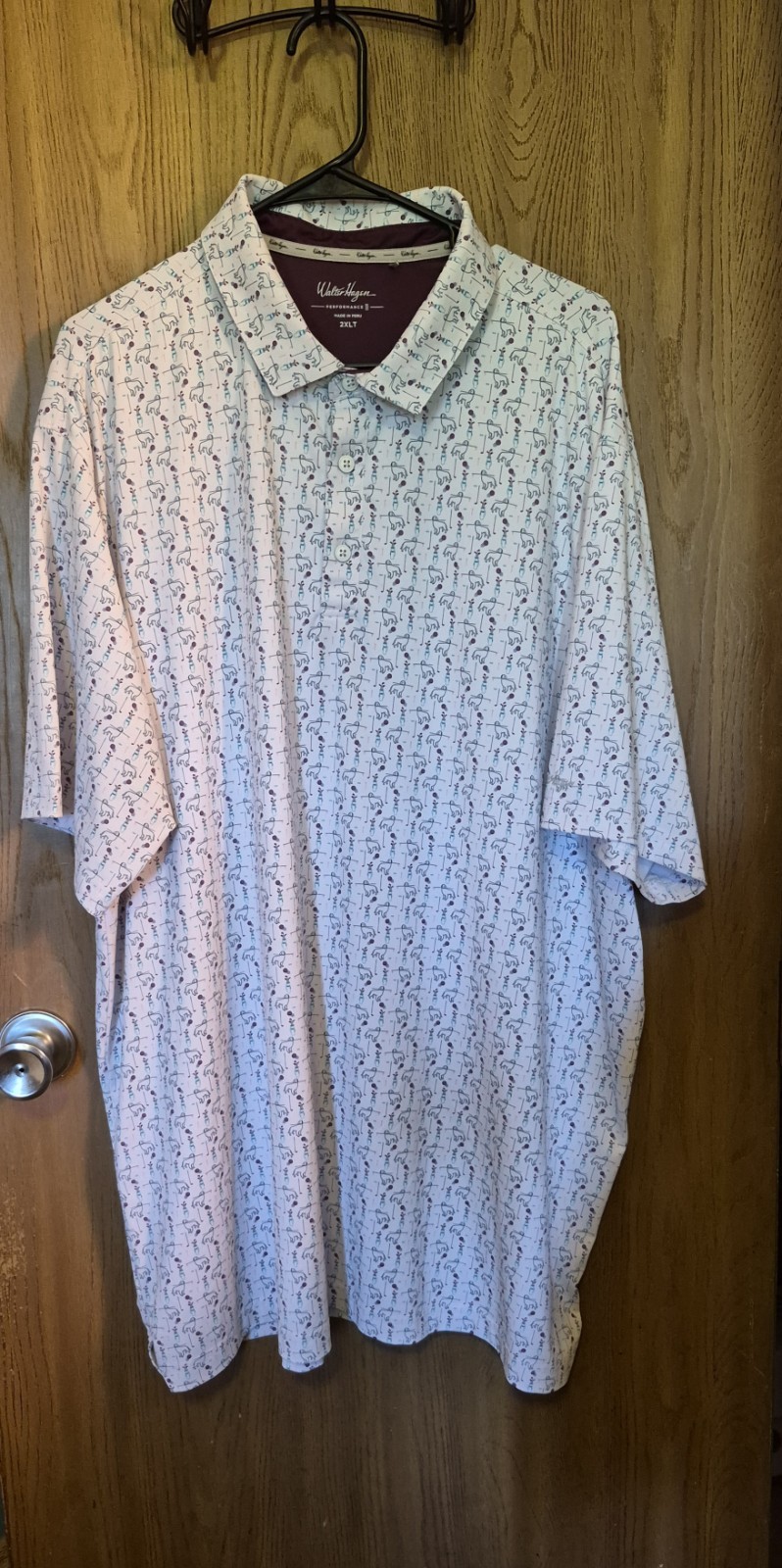 Walter Hagen Performance 11 Polo 2XLT 2X T Tall Dogs Golf Clubs Shirt Mens