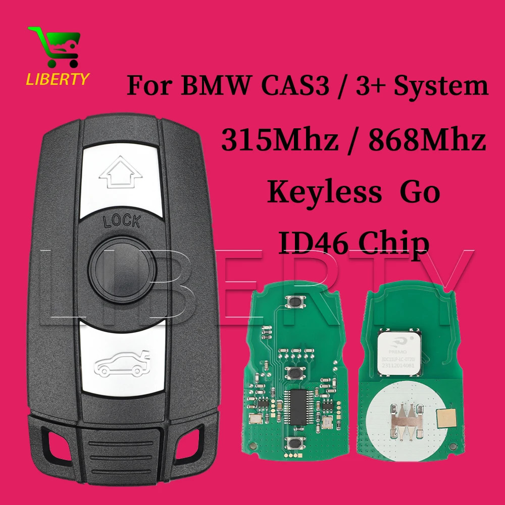 Keyless Smart Remote Key 315Mhz 868Mhz Chip for BMW CAS3 CAS3+ 1/3/5/7 Series