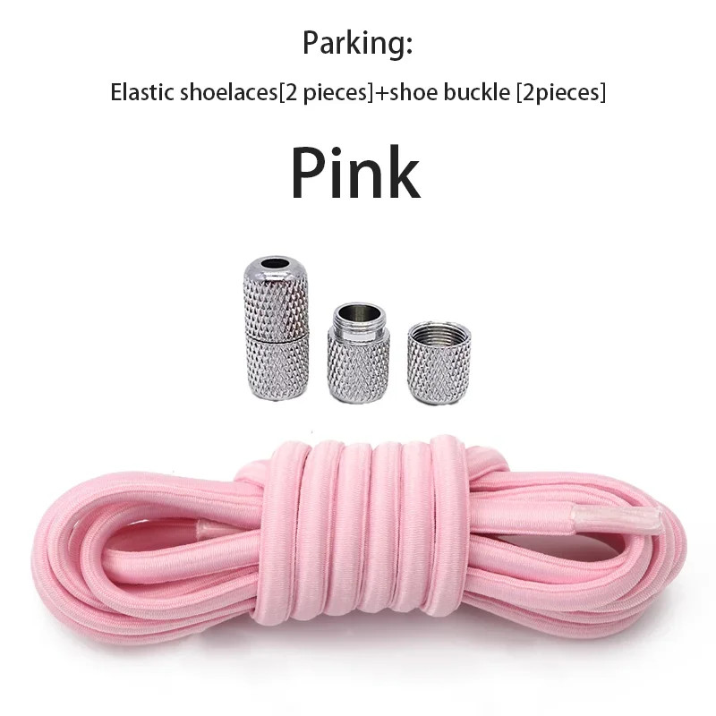 round Elastic Shoelaces for Sneakers No-Tie Tennis Shoe Laces with Rubber Band f