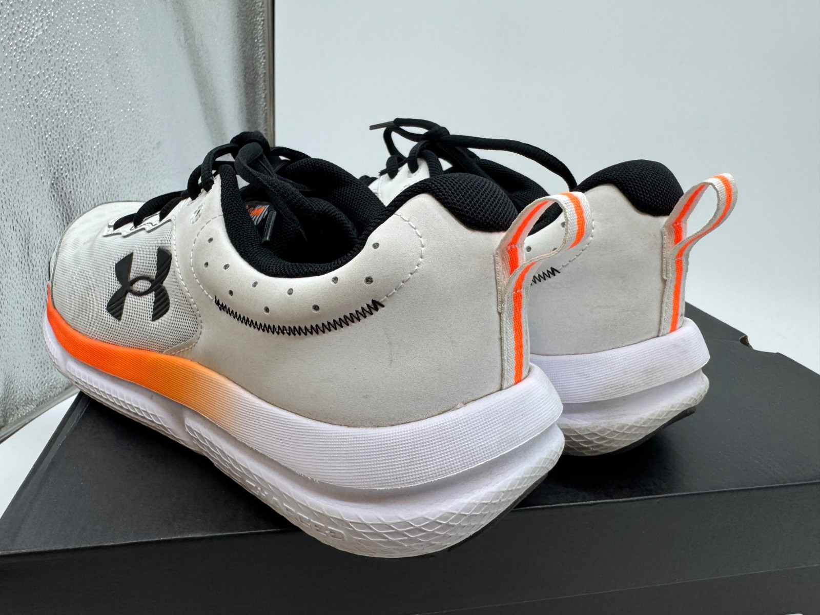 Under Armour Charged Assert 10 Running Sneakers Men’s White Orange Size 13