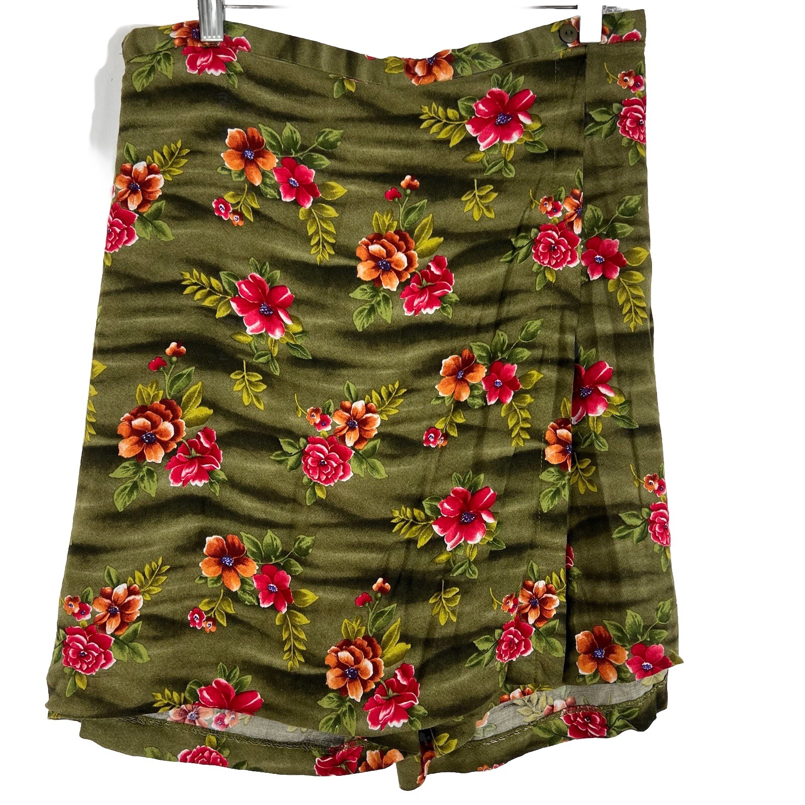 TR Bentley Skort Women’s XL Pull On Lightweight Floral Hawaiian Faux Wrap
