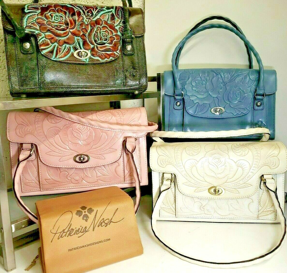 Patricia Nash SANABRIA 12.5 x7.5″ CHOOSE FROM DROP MENU Leather Satchel Handbag