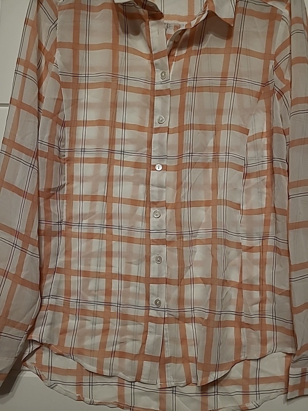LabelBe Size 12 Womens Beautiful Sheer Shirt Long Sleeves