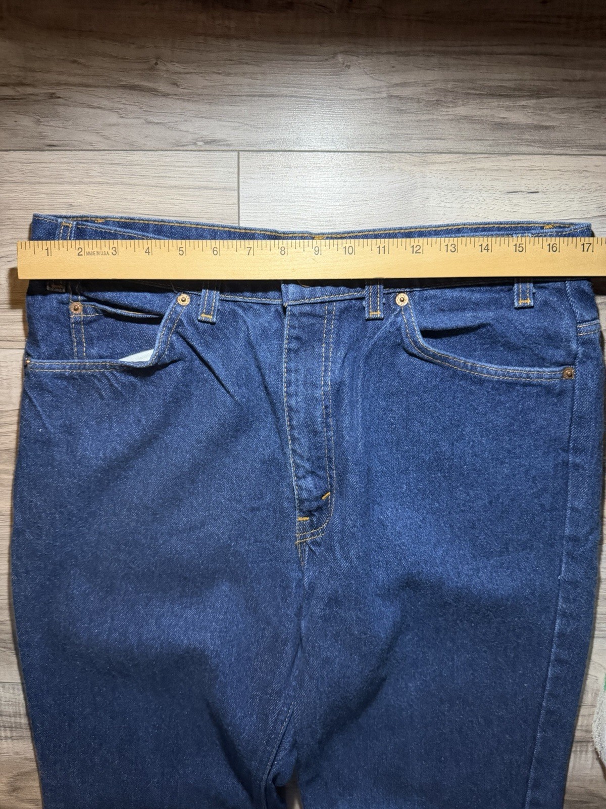 Vtg 1988 Levi’s Orange Tab Men’s 517 Bootcut Red Batwing Tag 34×32 Made in USA