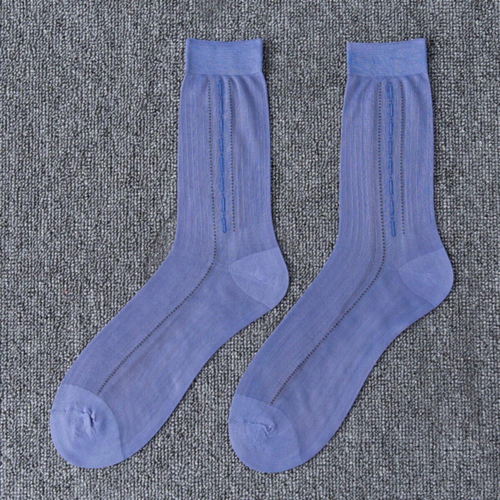 5 Pairs Man’s Thin Jacquard Calf Socks Sweat Absorption Mid-calf Socks