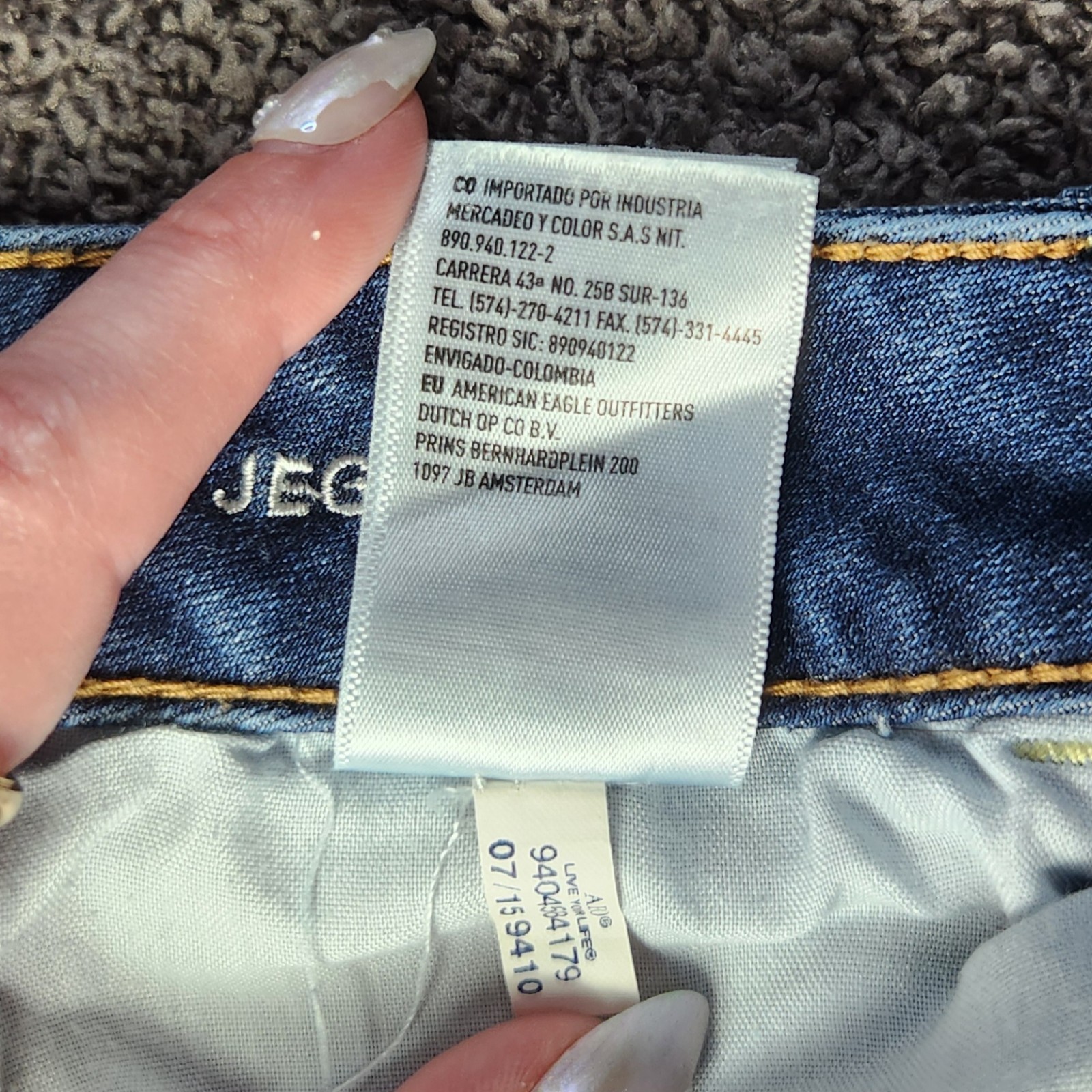 Dark Wash Destroy American Eagle Outfitters Low Rise Jeggings Skinny Jeans 2 Y2K
