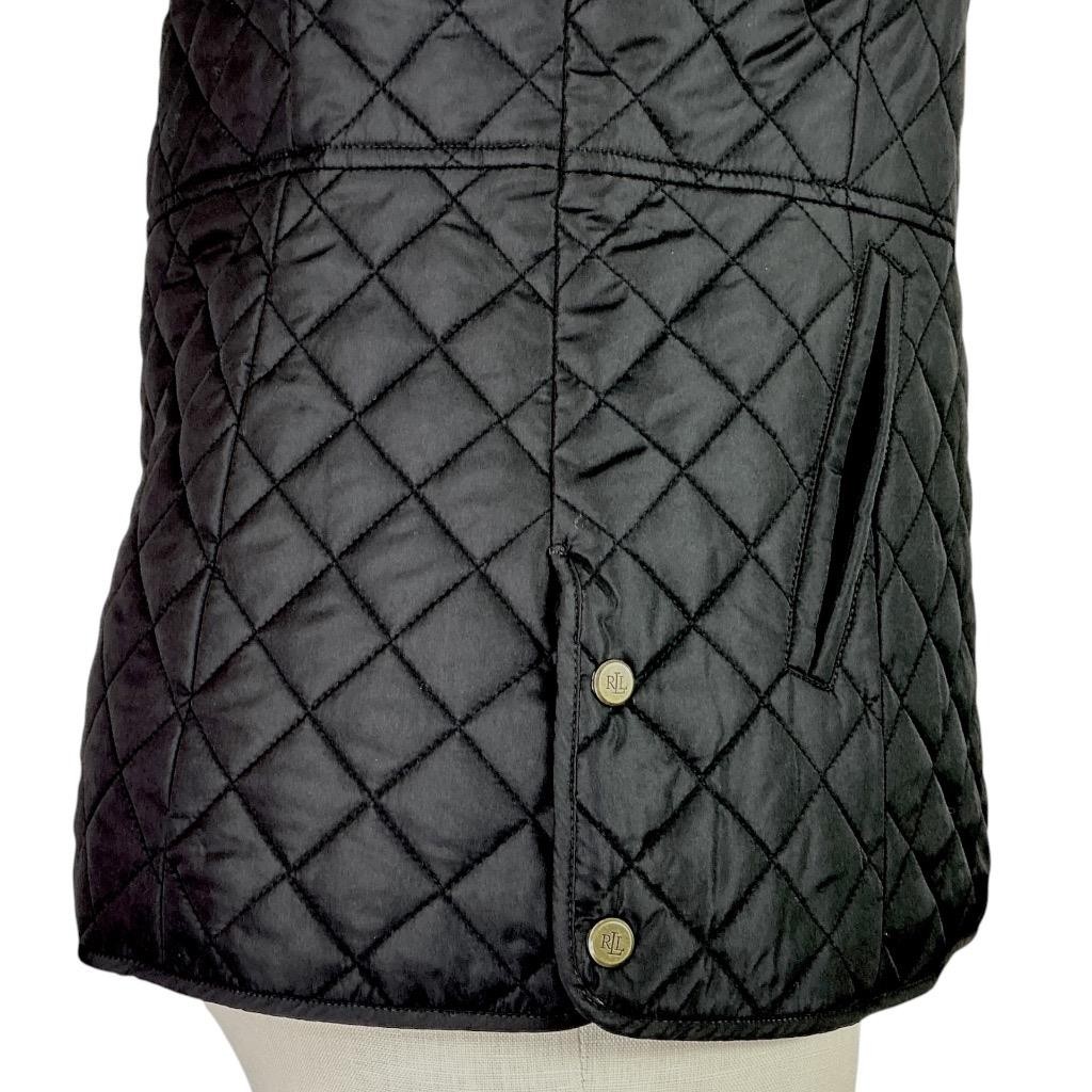 Lauren Ralph Lauren Diamond Quilted Jacket Women L Black Lightweight Insulated