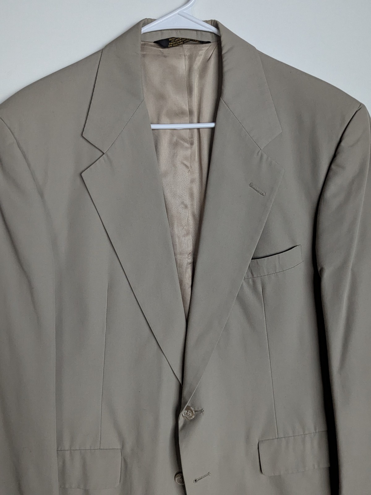 HASPEL Vtg Solid Beige Khaki BLAZER SUIT COAT JACKET Men’s 40R