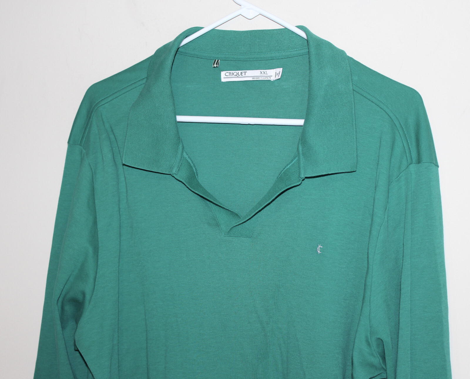 Criquet Golf Player’s Polo Long Sleeve Pullover Green Men’s XXL