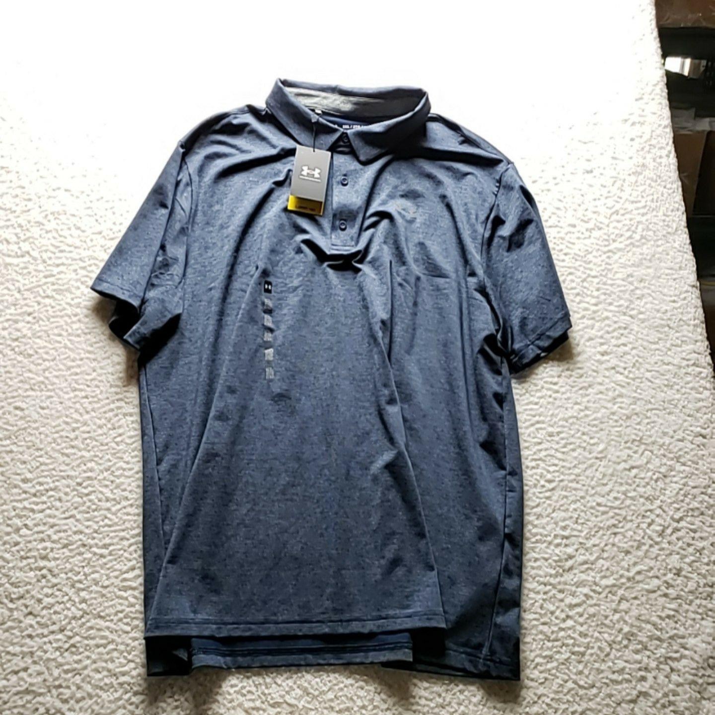 Under Armour Playoff 2.0 Polo Shirt Mens 3XL Blue Heather Golf UPF 40 Top