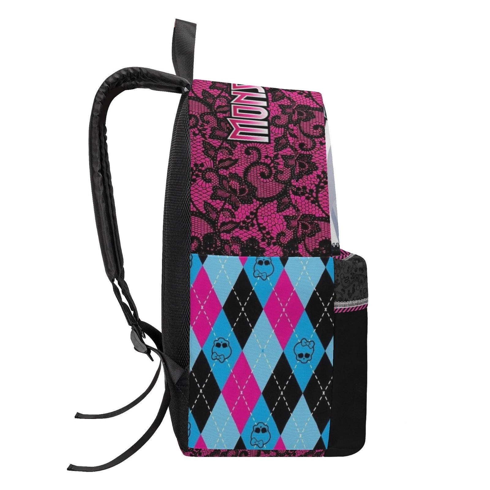 Custom Name Monster High Backpack, Personalized Kids School Bag, Gothic Cartoon