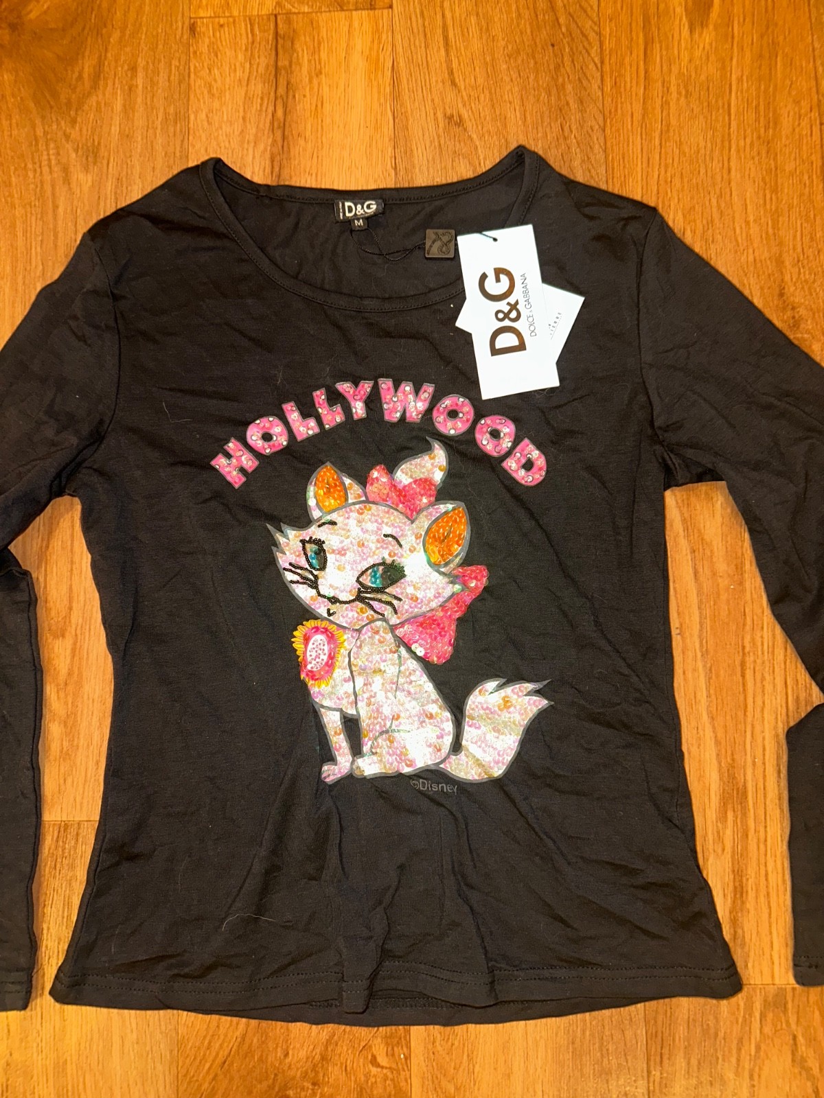 Dolce & Gabbana Song-Sleeve Sequin Cat Embellished “Hollywood” SZ M