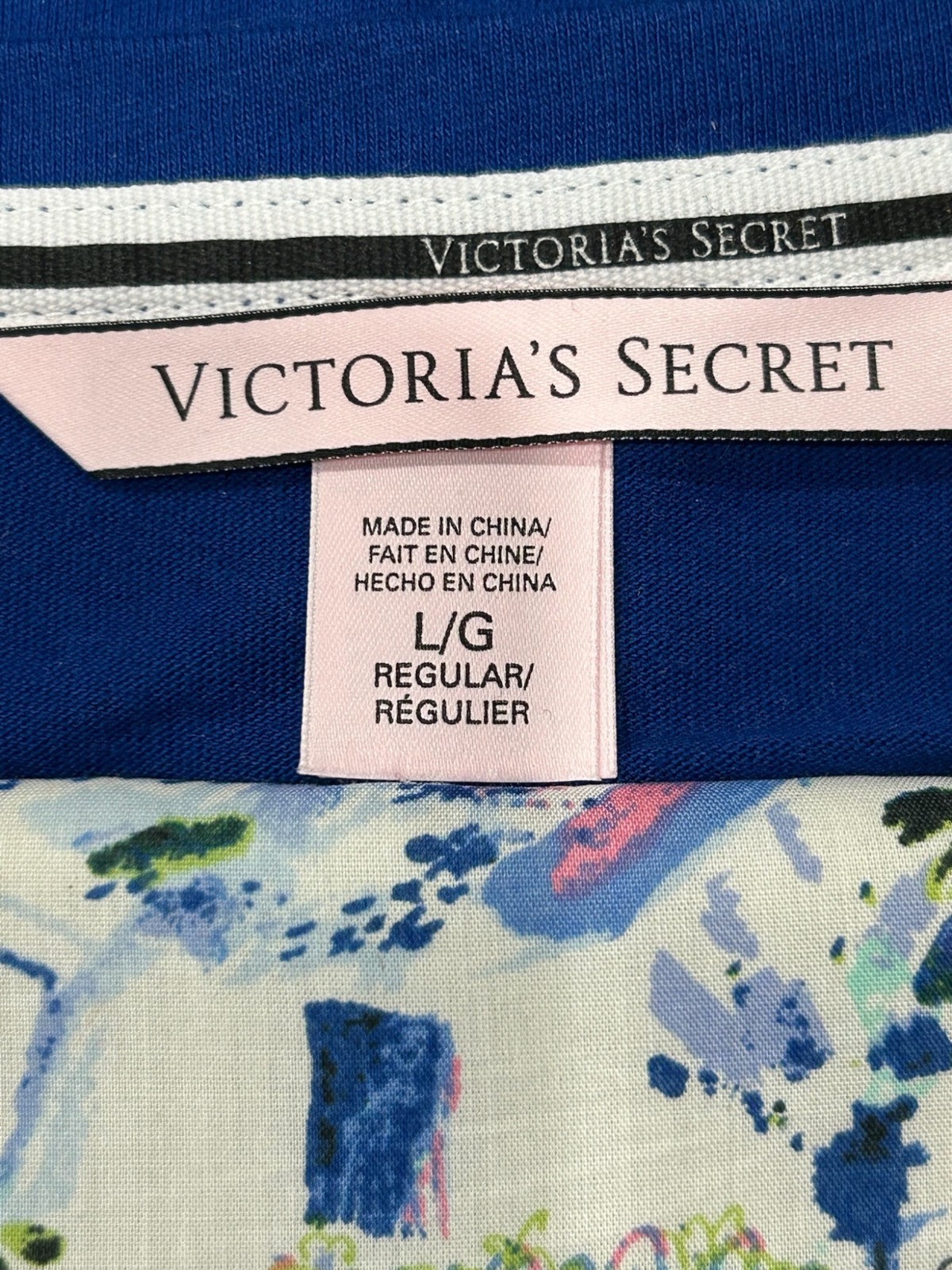 Victoria’s Secret Sleepwear Set With Eye Mask Blue Sz Large Relaxed Loungewear