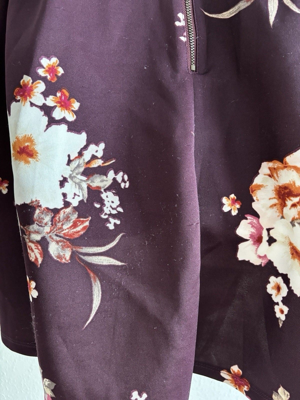 Altar’d State Plum Floral Pleated Fit & Flare Dress Large Boho Romantic
