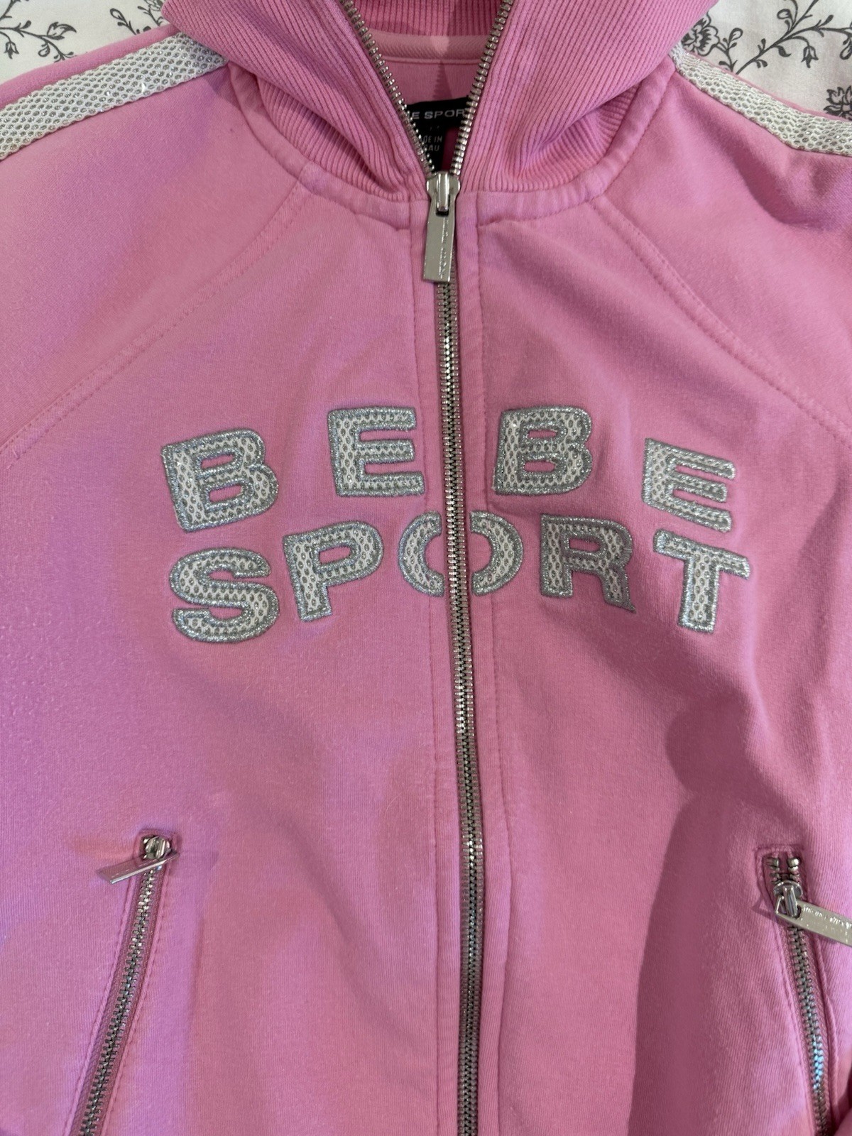 Vintage 90s 2000s Bebe Sport Bubblegum Glitter Tracksuit Set