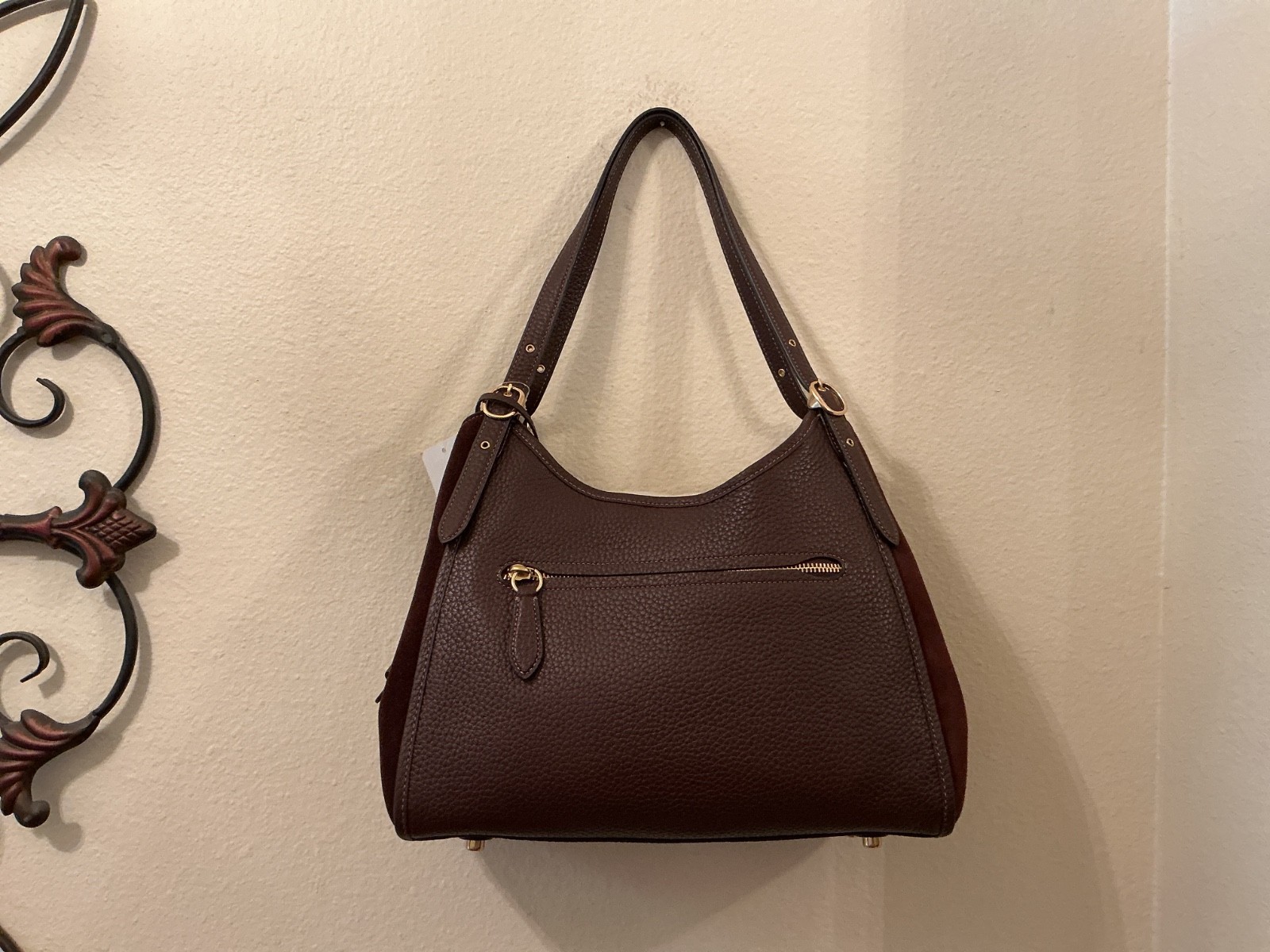 NWT Coach Lori Maple Shoulder Bag Pebbled Leather/Suede