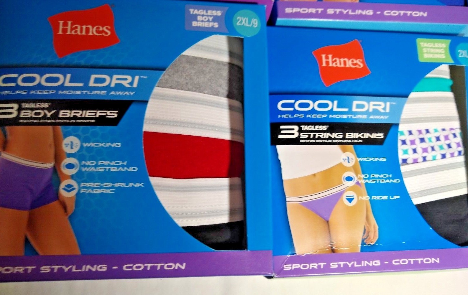 Hanes Ladies Choice 6 to 12 New 3 pack Random Color Boy Briefs or Hipsters