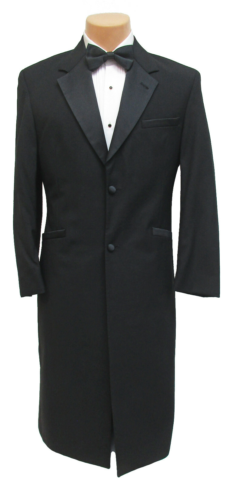 Men’s Long Black Andrew Fezza Tuxedo Frock Coat Church Wedding Formal Mason 40R
