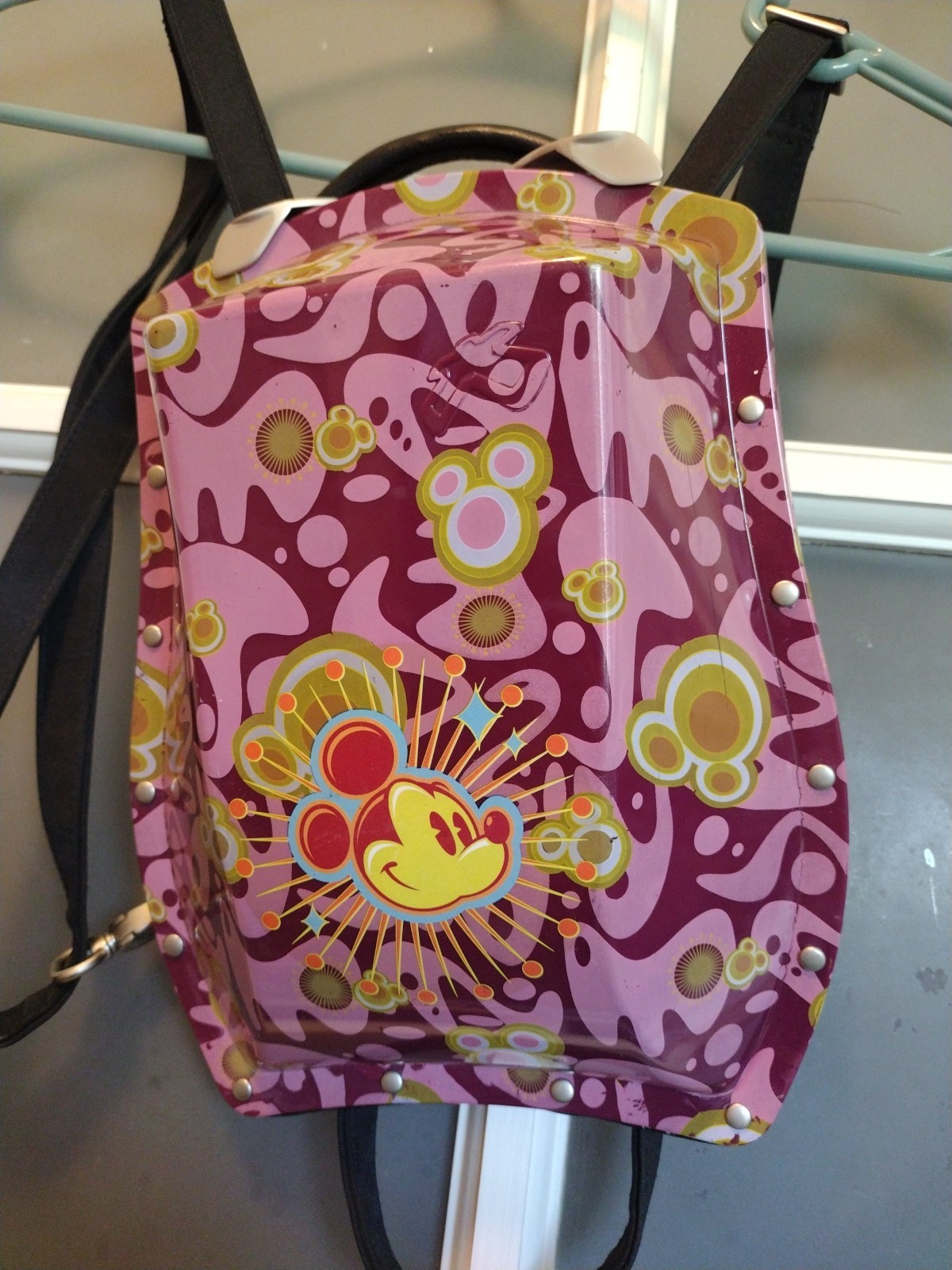 Ultra Rare Pink Disney Mickey Mouse Boblbee Mini Hard Shell Backpack Motorcycle