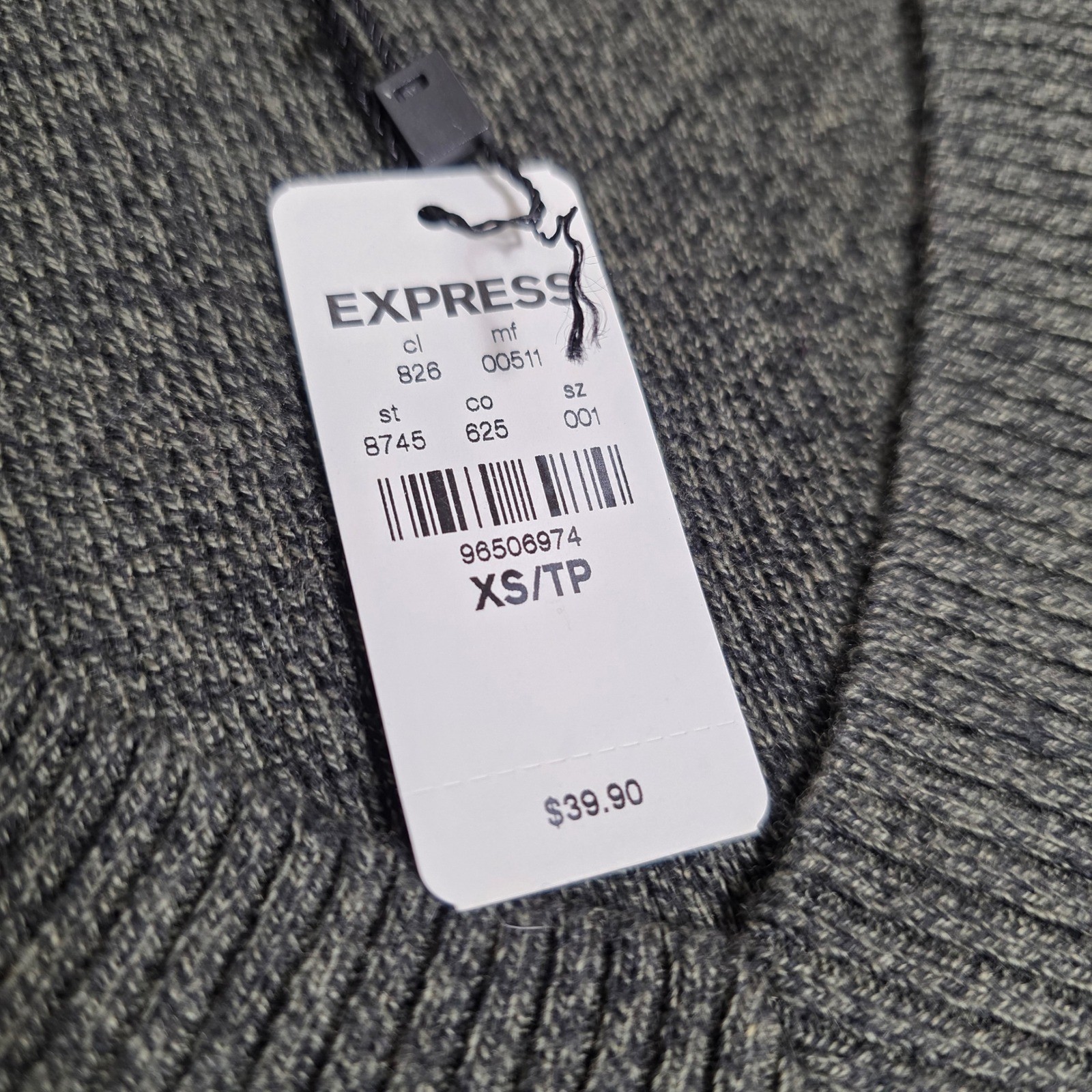 Express Olive Green Marled Deep V-Neck Knit Sweater Womens XS NWT