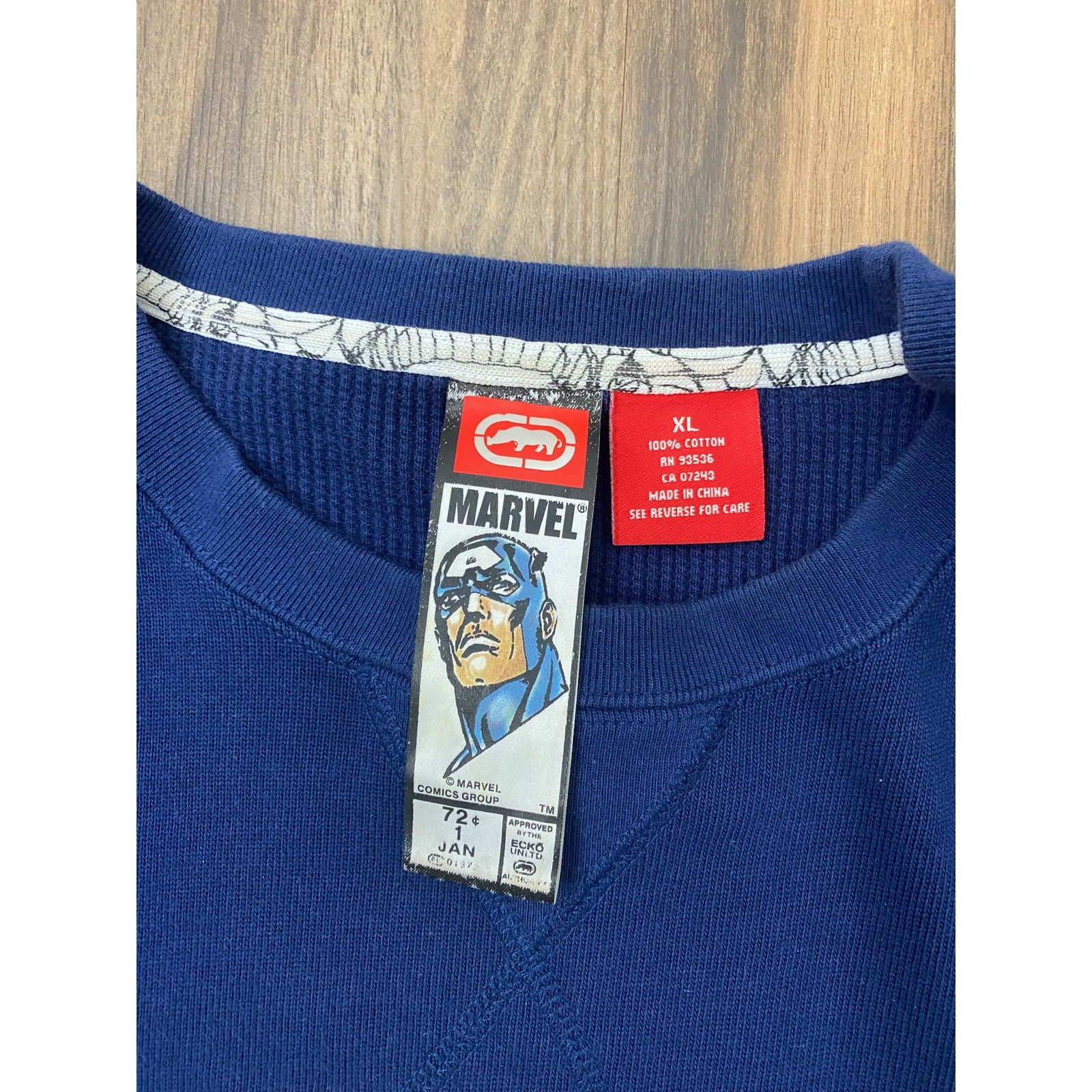 RARE Ecko x Marvel Captain America heavyweight graphic pullover sweatshirt XL