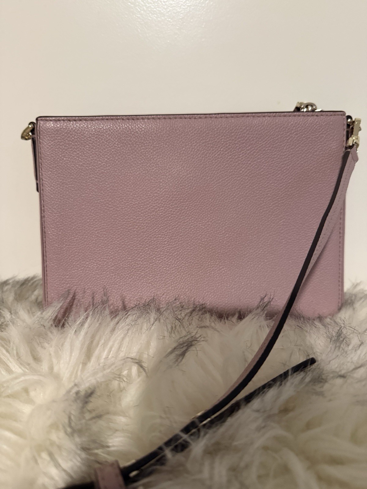 kate spade new york Pink Pebbled Small Crossbody Zip Top Bag Gold Hardware