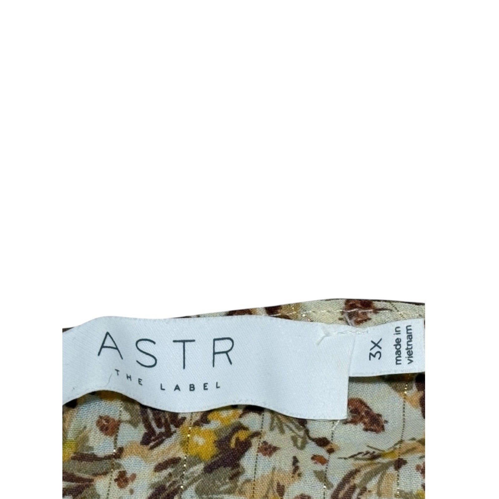 ASTR The Label Mustard Multi Ditsy Floral High Low Midi Dress 3X Flutter Lined