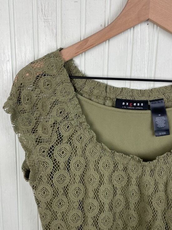 Vintage Y2K Axcess Liz Claiborne Lace Crochet Top Size Medium Fairy Grunge Boho