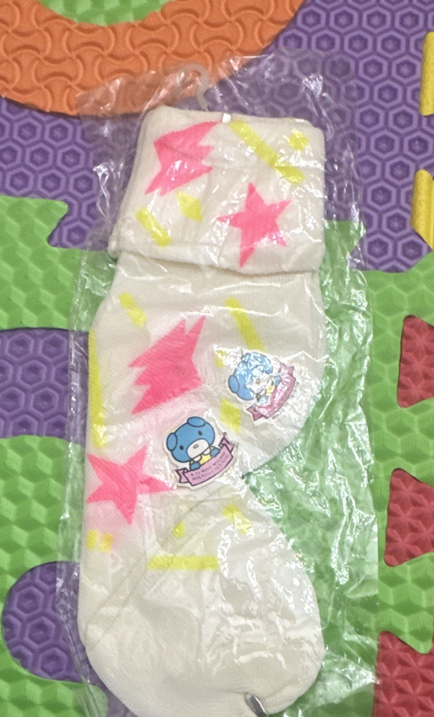 Vtg Sanrio My Melody & Cinnamoroll Women’s White Star Crew Socks One Size 1 Pair