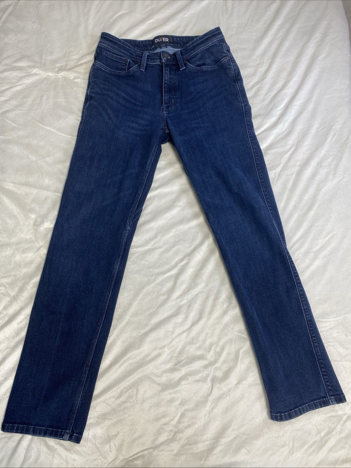 DUER Jeans Men’s 30×32 Dark Wash Straight Fit Performance Denim Stretch Comfort