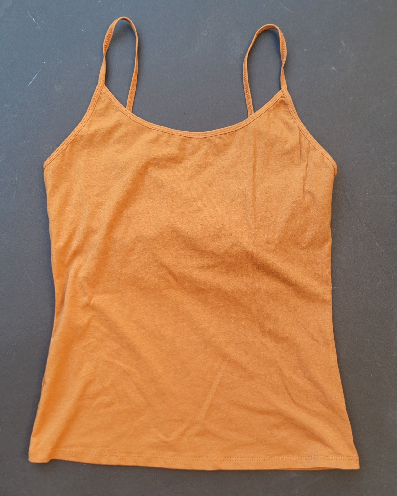 Active Basic Women’s Size Large Burnt Orange Cotton Blend Cami Tank Top