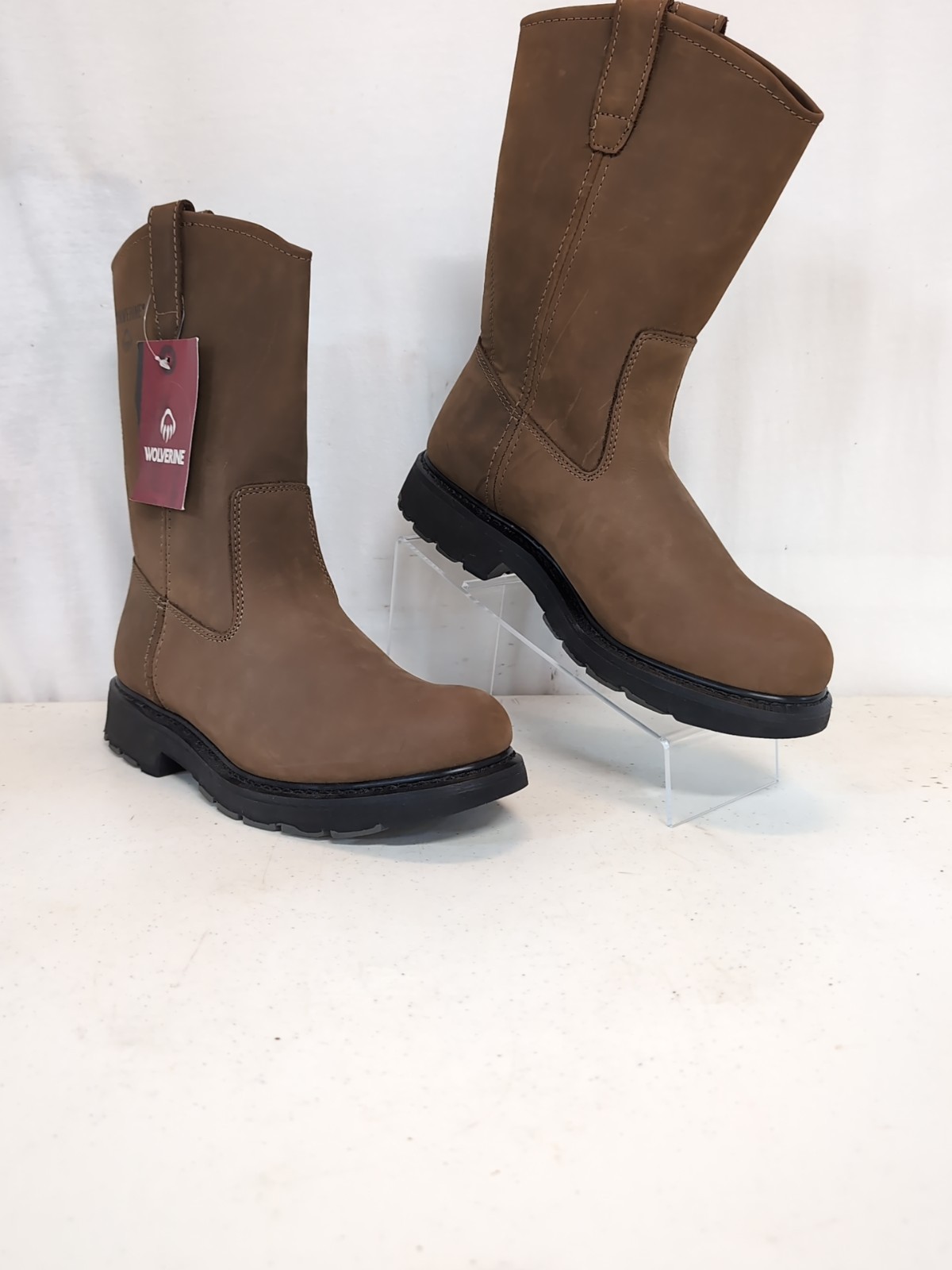 NEW Wolverine Wellington Work Boots Men’s SIZE 9.5 M Brown Leather NWT, IOB