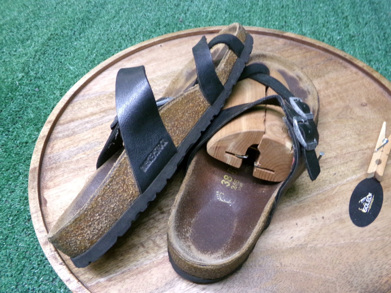 Birkenstock Womens Mayari Black Birko-Flor Toe Loop Sandals Size 38 US 7 Reg.